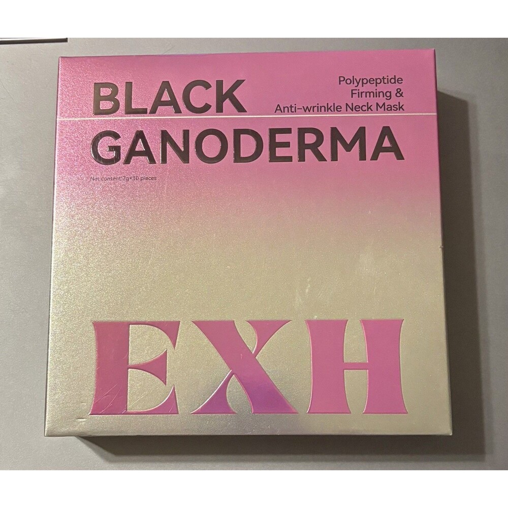 EXH Black Ganoderma Firming Neck Mask - SET OF 10  - BRAND NEW IN BOX / SEALED